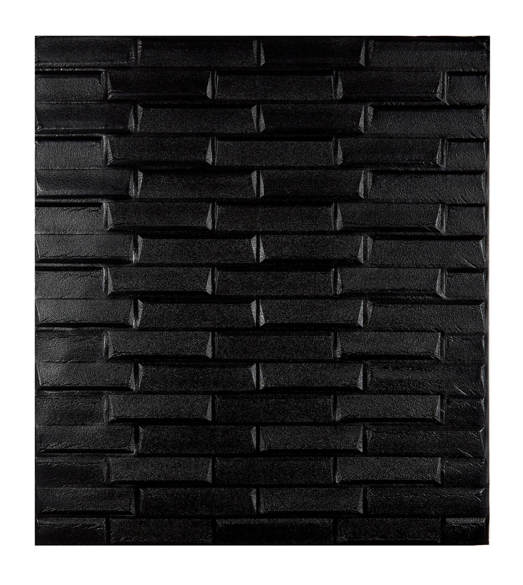картинка BRO-Bl Панель самокл DecoSelf 3D Облицовочный кирпич черный 70*77*0,5см (уп=10 шт, кор=13 уп) от магазина