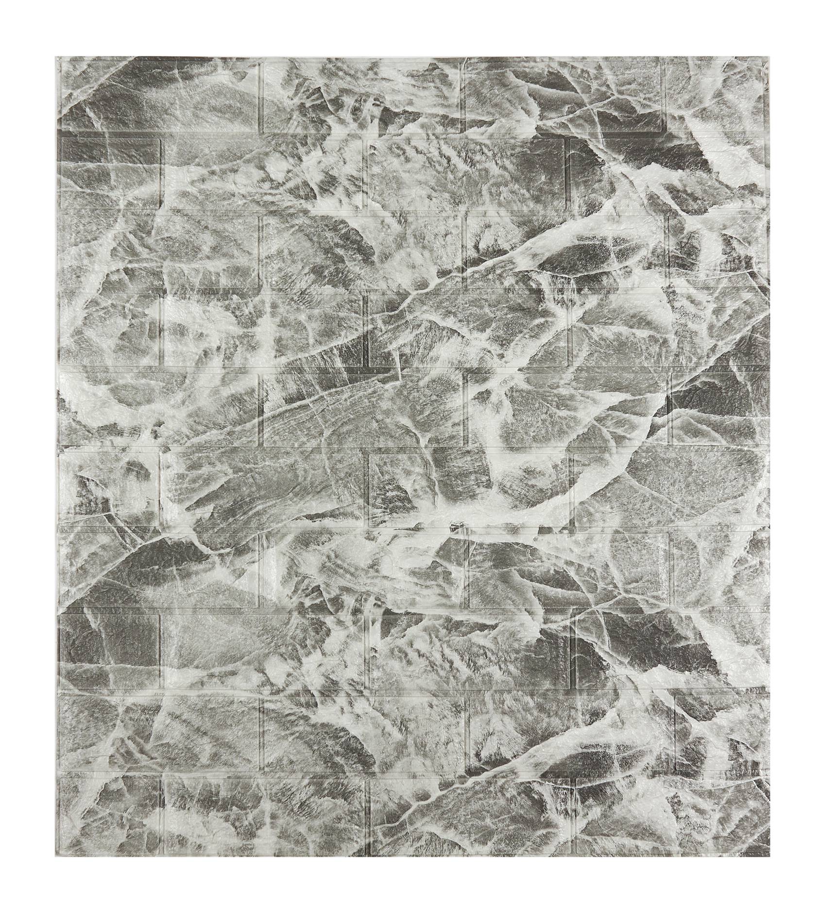 картинка MR-BLW Панель самокл DecoSelf 3D Мрамор черно-белый 70*77*0,5см (уп=10 шт, кор=14 уп) от магазина