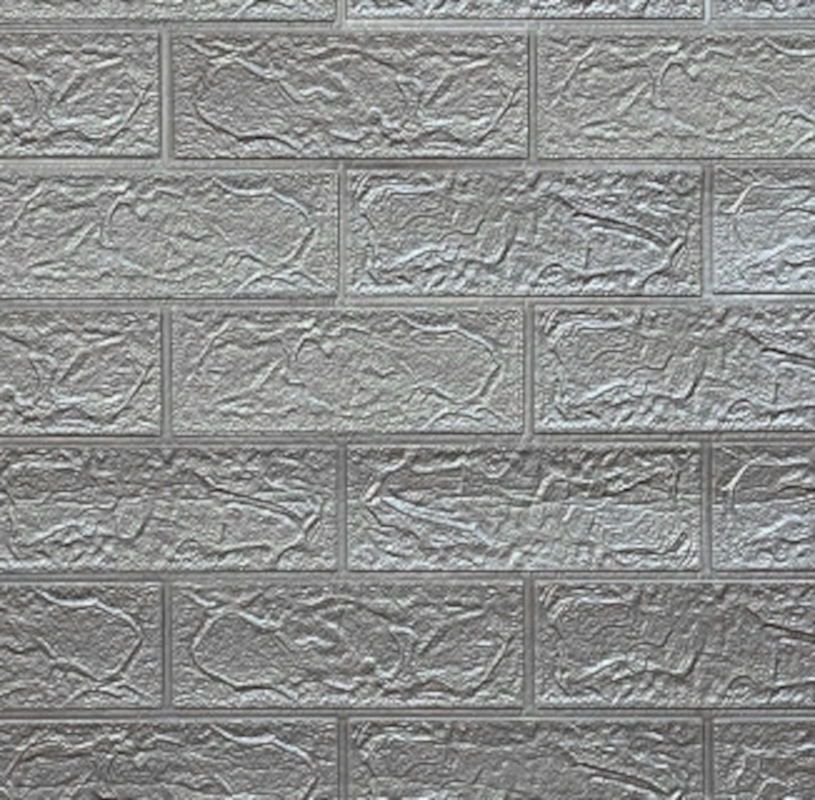 картинка Панель самокл 3D вспененный ПЭТ "Кирпич серый металлик" 70х77см (5шт в упак./2,69 кв.м.) от магазина