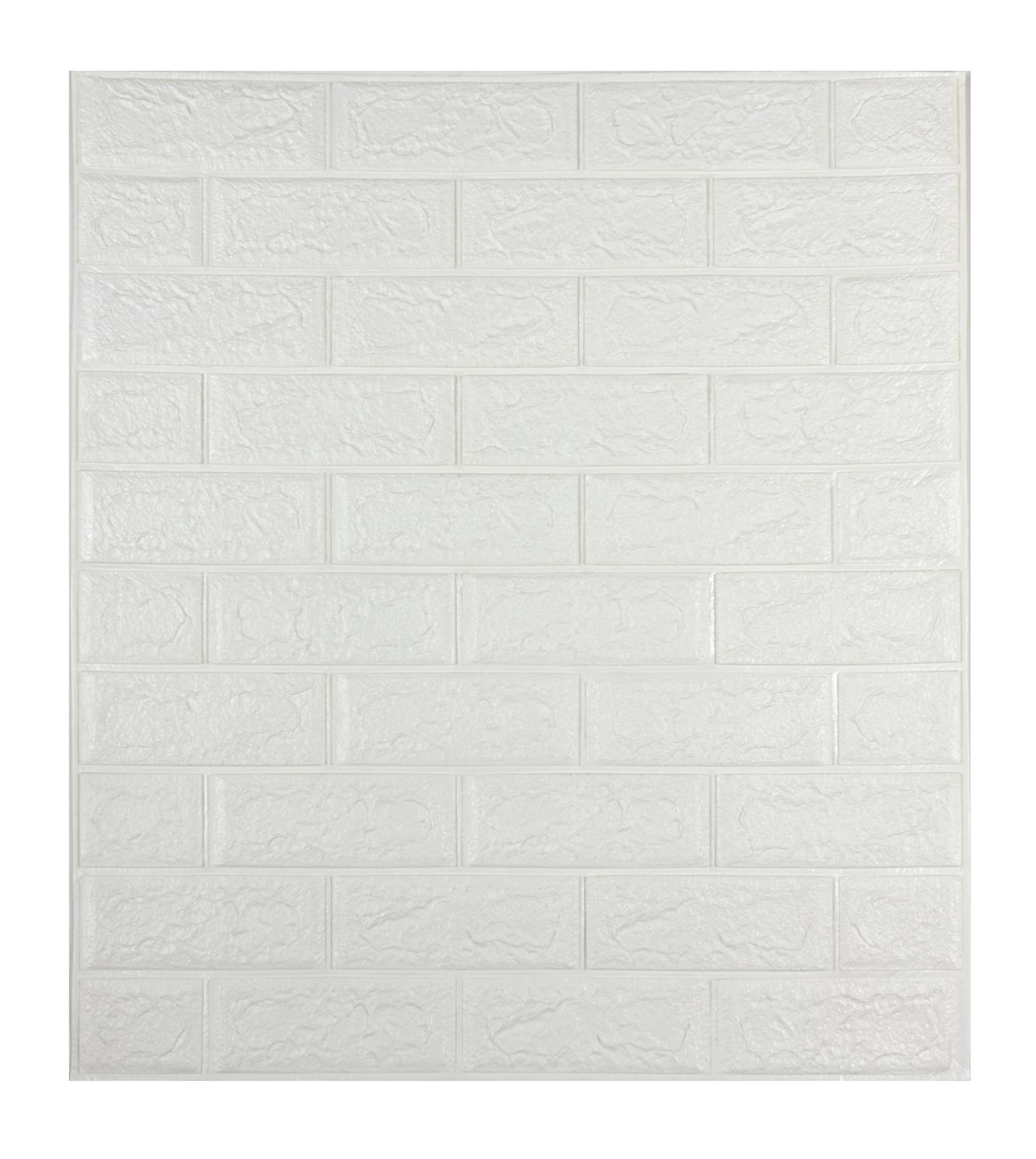 картинка CL-Wh Панель самокл DecoSelf 3D Кирпич белый 70*77*0,4см (уп=10 шт, кор=18 уп) от магазина