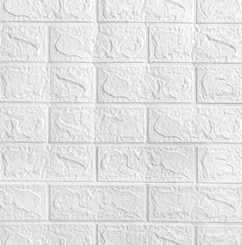 картинка Панель самокл 3D вспененный ПЭТ "Белый кирпич" 70х77см (5шт в упак./2,69 кв.м.) от магазина